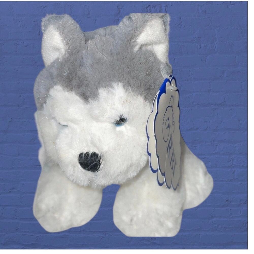RBI Cutees Husky Plush Dog Grey White Blue Eyes Stuffed Animal Puppy 6.5" NWT
